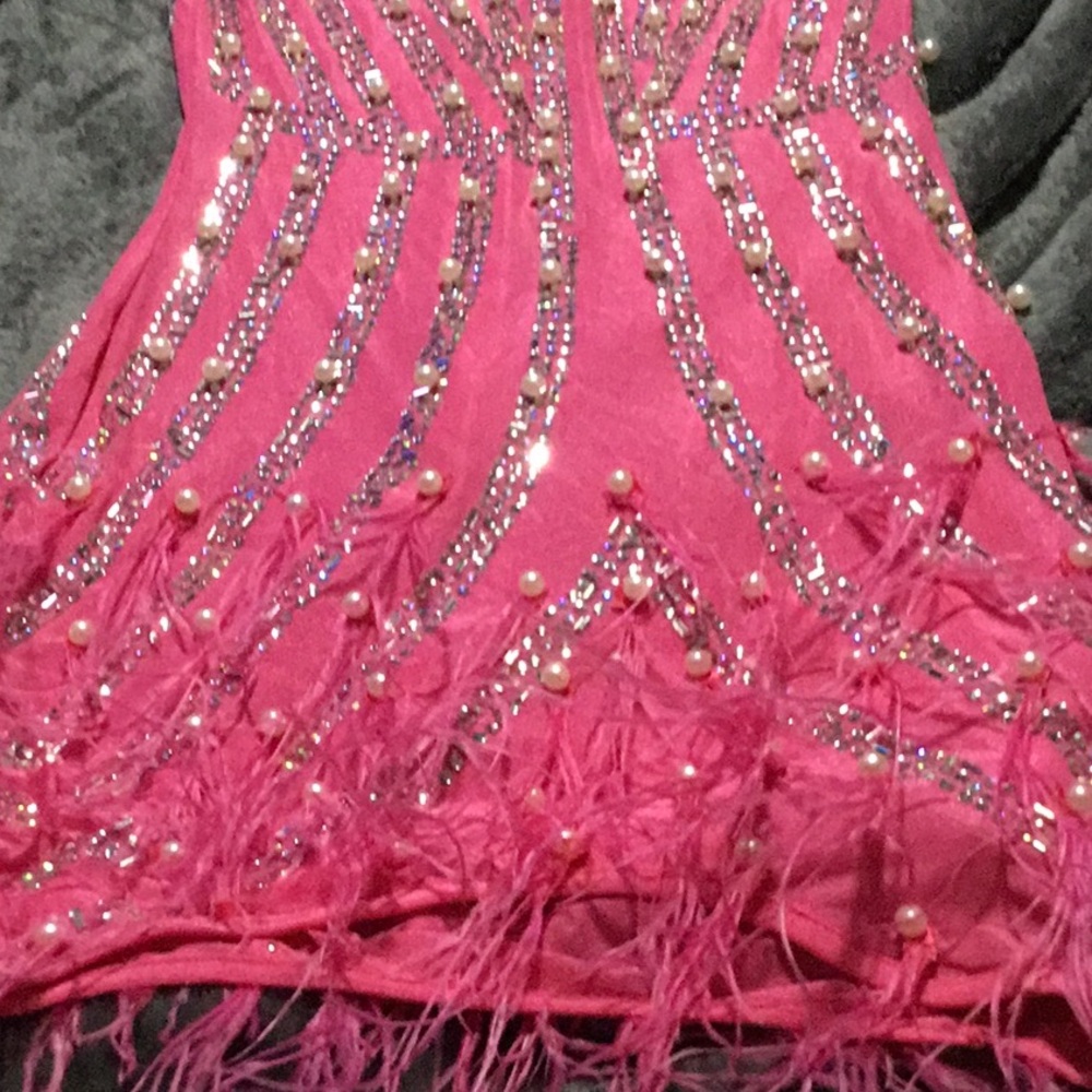 Fashion Nova Vibrant Pink Beaded Mini Dress - Picture 7 of 14